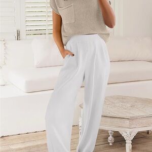 Amazon Women's White Wide Leg Pants